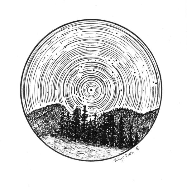 600x598 aquarius constellation star trails drawing - Constellation Drawing