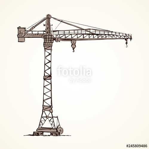 Construction Crane Drawing at PaintingValley.com | Explore collection ...