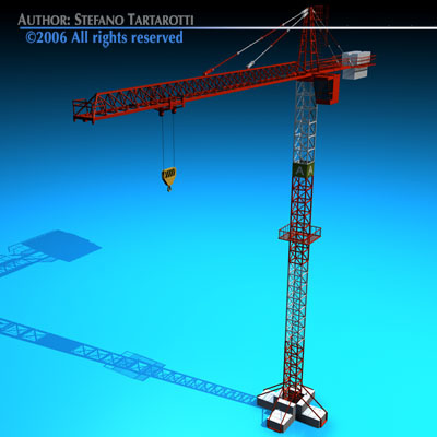 400x400 Tower Crane Cgtrader - Construction Crane Drawing