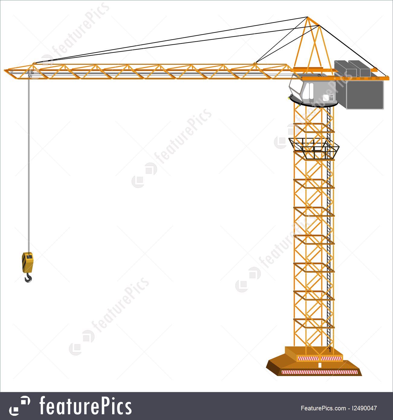 1300x1392 construction crane - Construction Crane Drawing