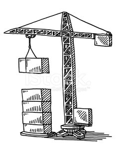 233x300 construction crane building blocks drawing stock vectors - Construction Crane Drawing