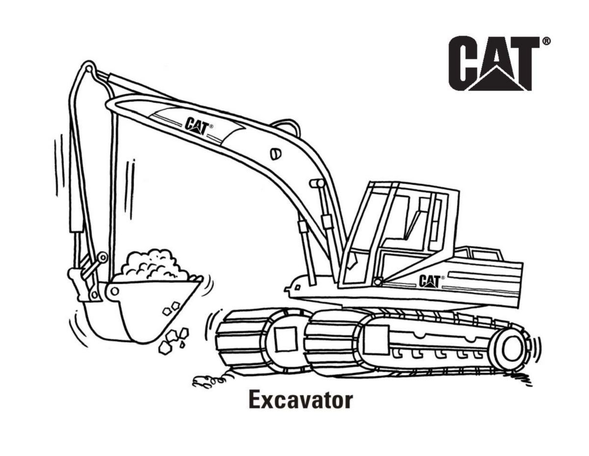 1200x930 construction equipment coloring pages with amazing of cat free - Construction Equipment Drawings
