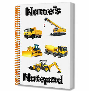293x300 construction vehicles jcb personalised notebook pad notes - Construction Equipment Drawings