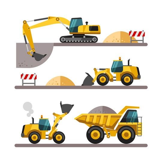 540x540 construction equipment and machinery on behance flat design - Construction Equipment Drawings