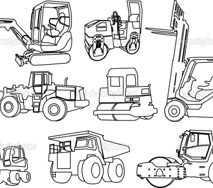678x600 Machine Coloring Pages Machine Coloring Pages Construction - Construction Equipment Drawings