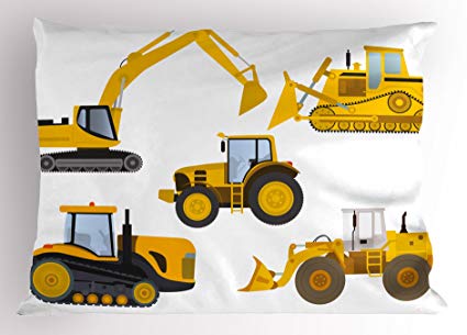 425x305 lunarable boy's room pillow sham, animation inspired - Construction Equipment Drawings
