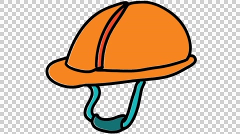480x268 Construction Helmet Hat Line Drawing Animation Transparent - Construction Hat Drawing