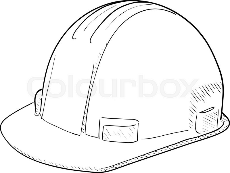 800x602 Hand Drawn Vector Drawing Of A Stock Vector Colourbox - Construction Hat Drawing