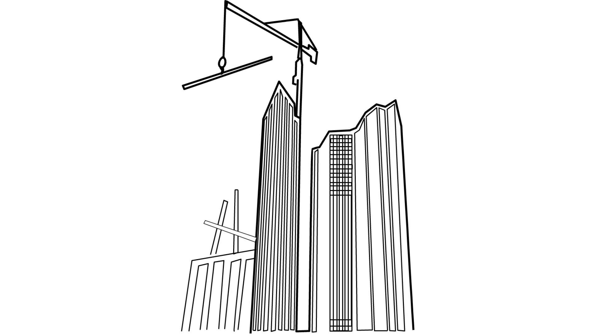 1920x1080 high rise building under construction line drawing sketch - Construction Line Drawing