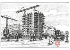 235x167 Best Memory Drawing Images - Construction Site Drawing