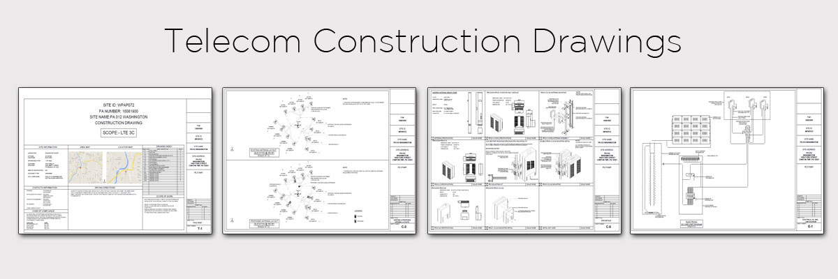 1200x400 Telecom Construction Drawings - Construction Site Drawing