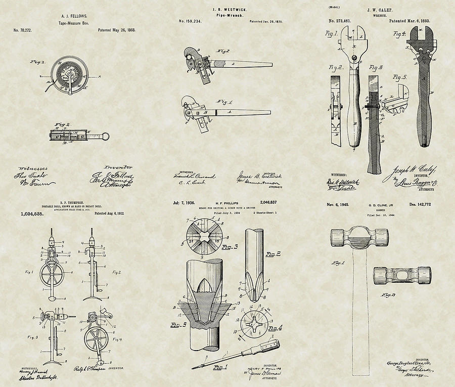 900x765 Construction Tools Patent Collection Drawing - Construction Tools Drawing