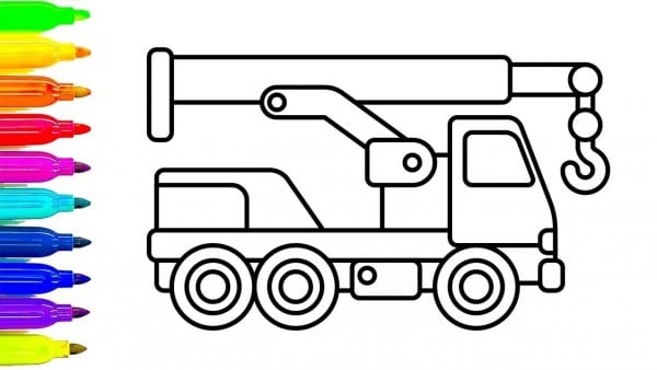 600x338 Construction Truck Drawing At Getdrawings Com Best Coloring - Construction Truck Drawing