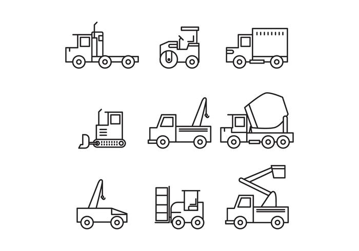 700x490 Set Of Construction Trucks Icons - Construction Truck Drawing