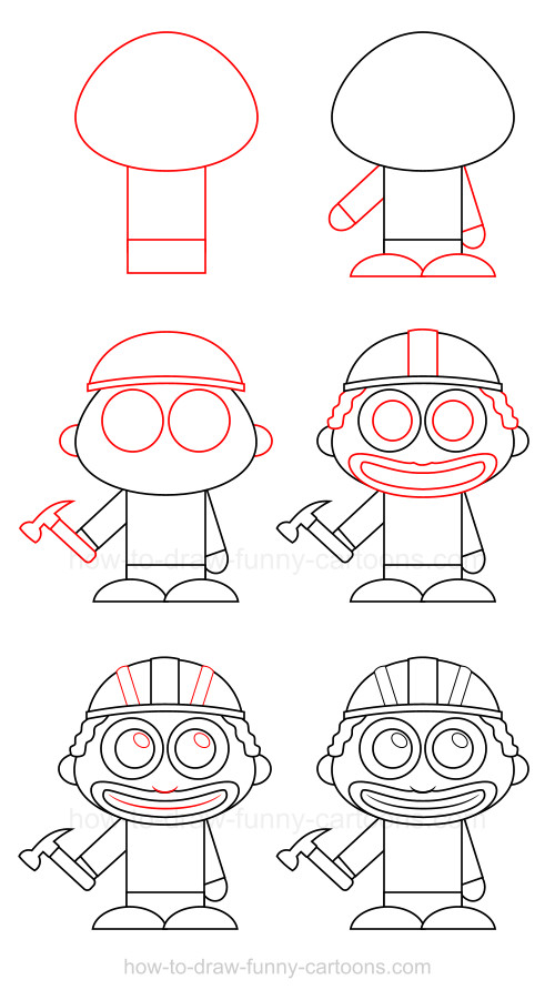 500x901 how to draw a construction worker - Construction Worker Drawing