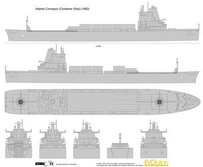 400x328 Atlantic Conveyor - Container Ship Drawing