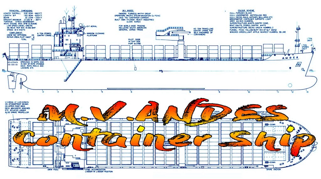 1024x572 Full Size Drawings Scale Length M V Andes Container Ship - Container Ship Drawing