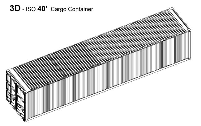 650x409 Iso Shipping Container Drawings And Models Residential - Container Ship Drawing