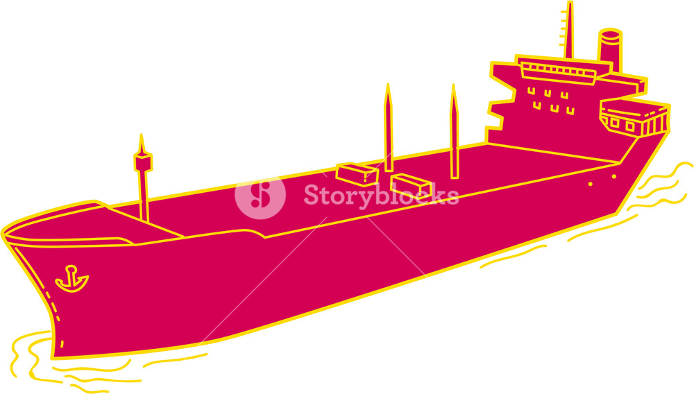 1000x568 mono line style illustration of a passenger cargo container ship - Container Ship Drawing