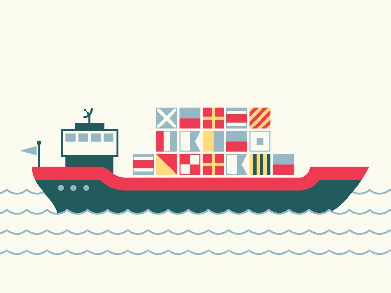 800x600 Cargo Ship In Design Inspired Ship Logo, Boat - Container Ship Drawing