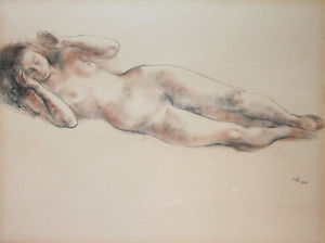 300x224 francisco zuniga signed original conte crayon drawing - Conte Crayon Drawing