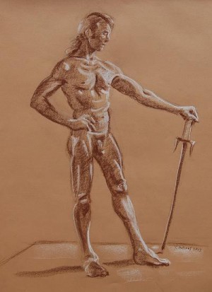 300x413 karen adams how to draw the figure using conte crayon, september - Conte Crayon Drawing