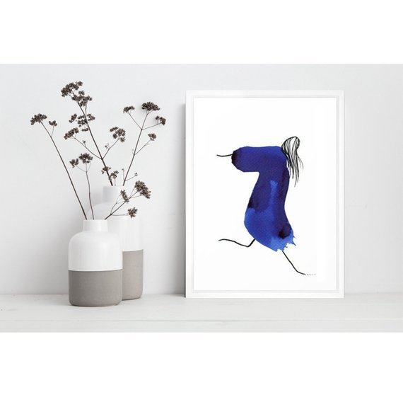 570x561 contemporary dance poster blue minimalist art modern etsy - Contemporary Dance Drawing