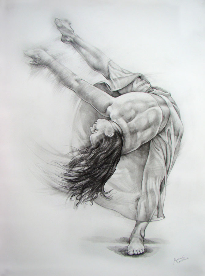 670x900 dance drawings - Contemporary Dance Drawing
