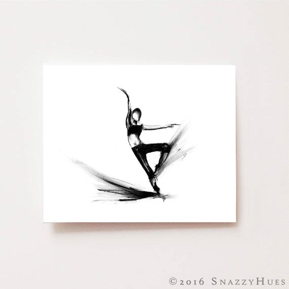 570x570 dancer wall art momentum art print dancer drawing etsy - Contemporary Dance Drawing