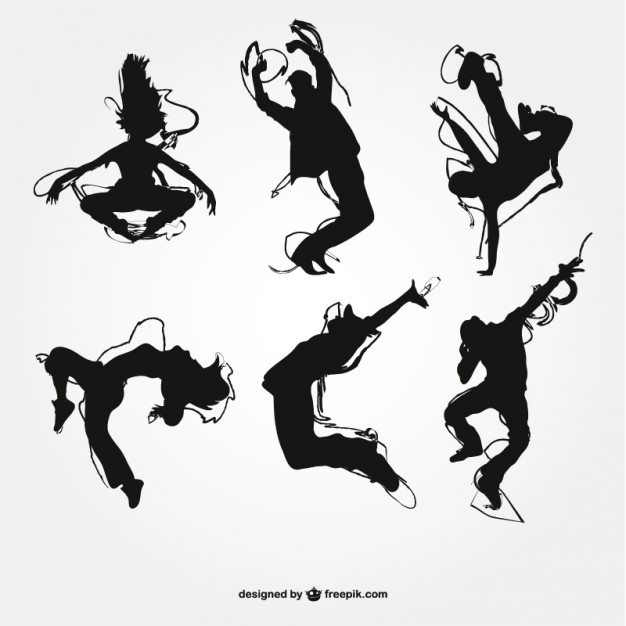 626x626 modern dance silhouettes vector free download - Contemporary Dance Drawing