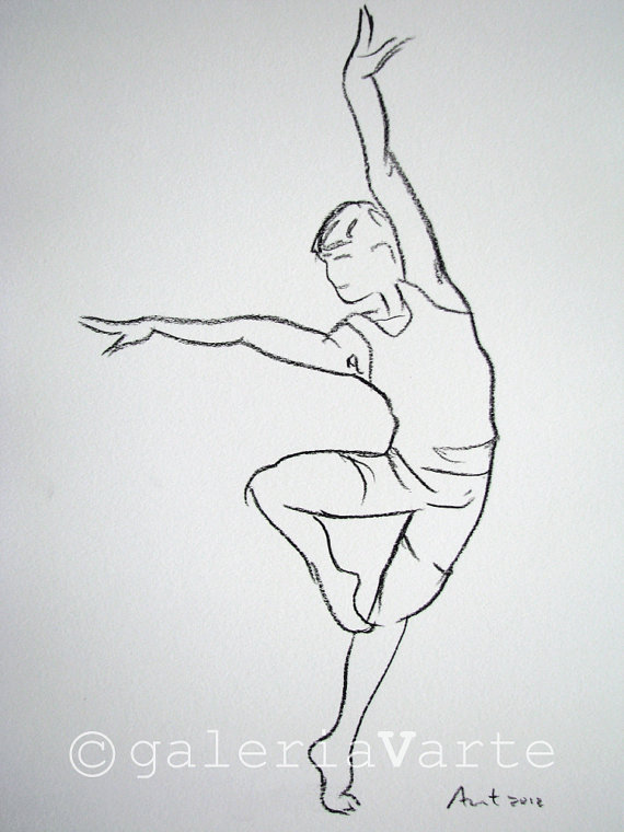 570x760 Ballerina Drawing Modern For Free Download - Contemporary Dance Drawing