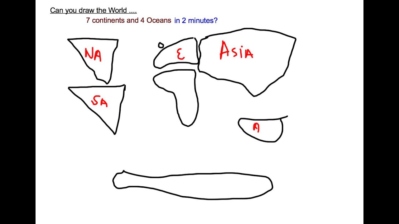 1280x720 Draw A Map Of World In Minutes - Continents Drawing