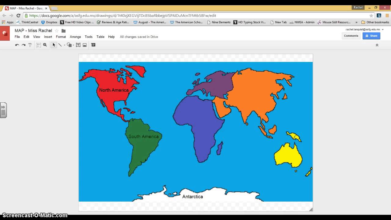 1280x720 Google Drawing Map Continents - Continents Drawing