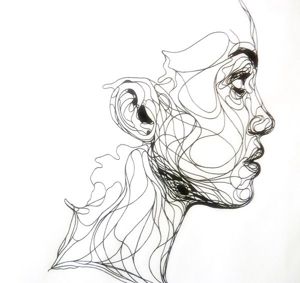 600x566 Single Line Contour Drawing Line Illustrations Art, Draw, Kris - Continuous Contour Line Drawing
