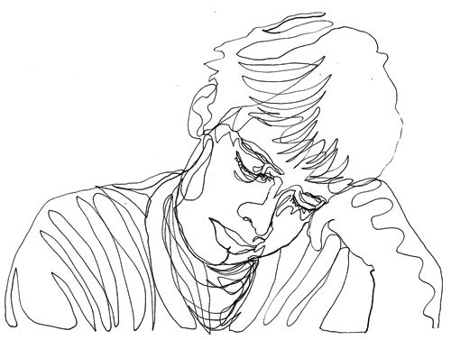 500x377 two minute drawingself portrait drawn with one continuous line - Continuous Contour Line Drawing