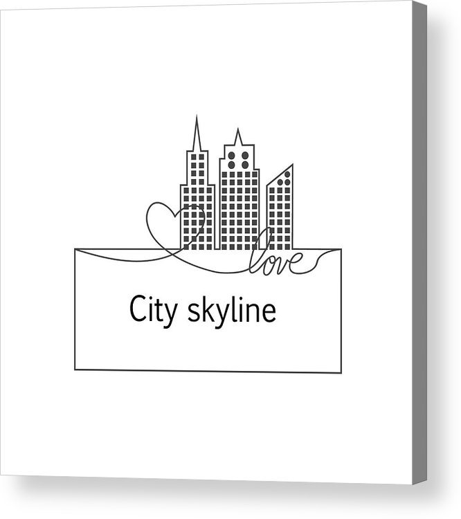 666x750 silhouette of the city and heart and love in continuous drawing - Continuous Drawing