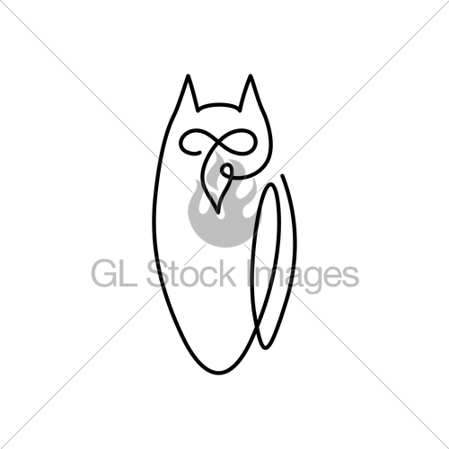 500x500 vector continuous line drawing bird owl owl logo design gl - Continuous Drawing