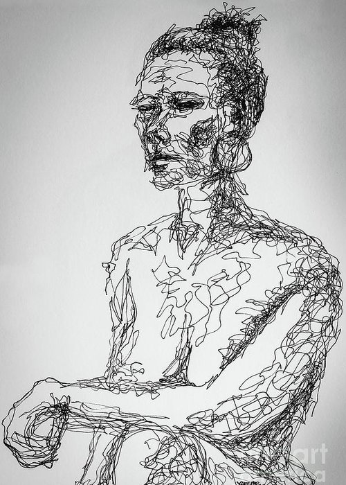 500x700 abstract portrait continuous line drawing greeting card - Continuous Drawing
