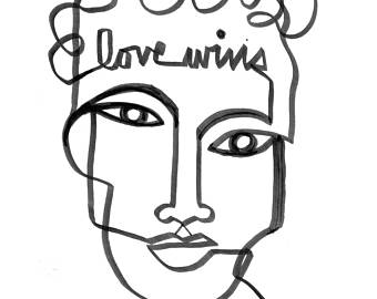 340x270 continuous line etsy - Continuous Line Drawing Face