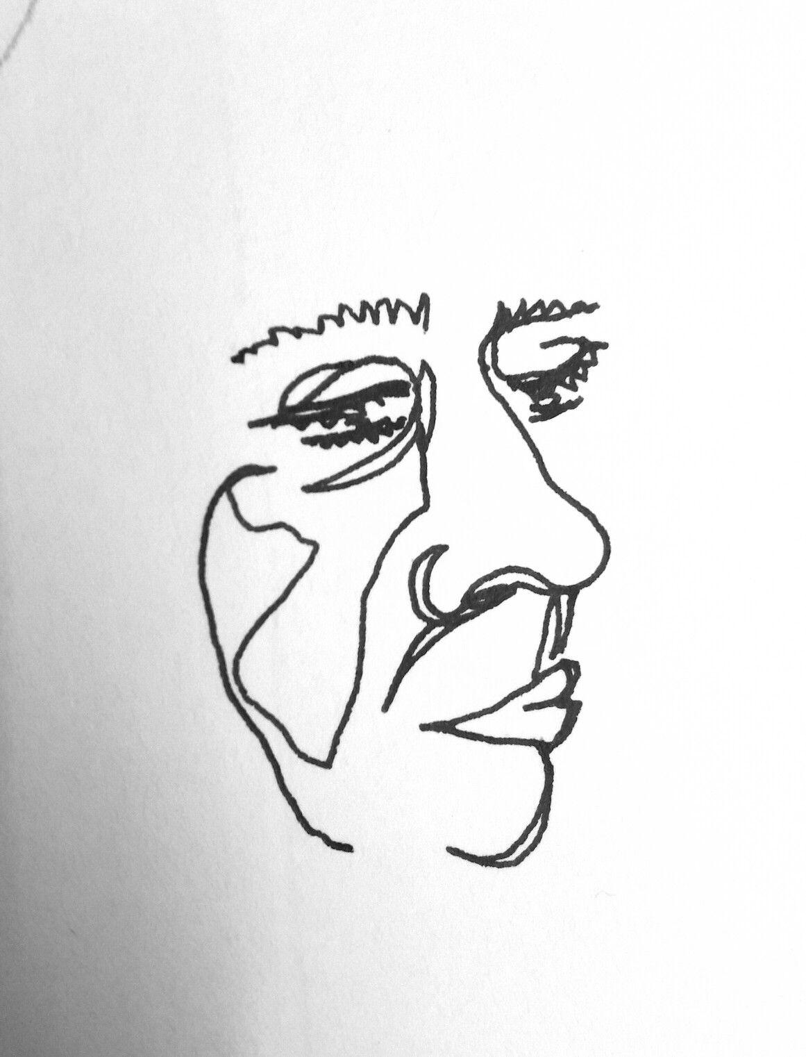 Continuous Line Drawing Face at PaintingValley.com | Explore collection ...