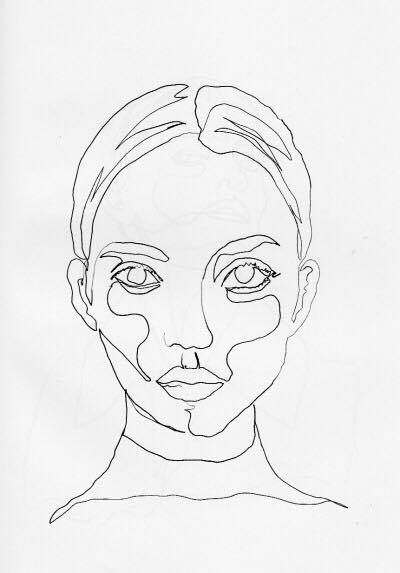 400x573 lillieataylor art art, drawings, continuous line - Continuous Line Drawing Face