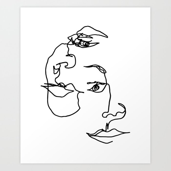 Contour Drawing Face at PaintingValley.com | Explore collection of ...