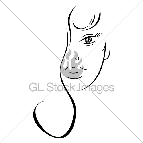 500x500 contour drawing sensual woman face gl stock images - Contour Drawing Face