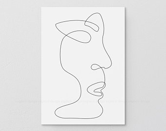 340x270 Contour Drawing Etsy - Contour Drawing Face