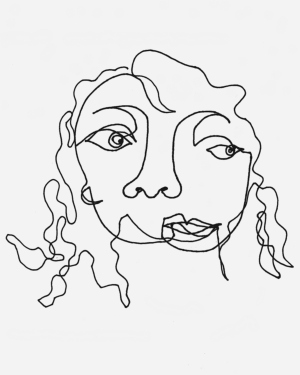 300x375 Countour Line Drawing Art With Miss Griffin - Contour Drawing Face