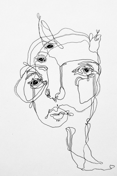 400x599 Blind Contour Drawing Tumblr - Contour Drawing Face