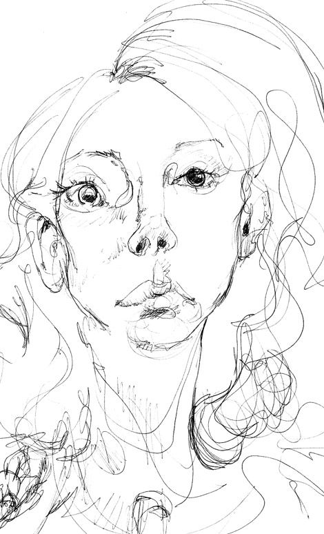 470x774 Blind Contour Faces - Contour Drawing Face