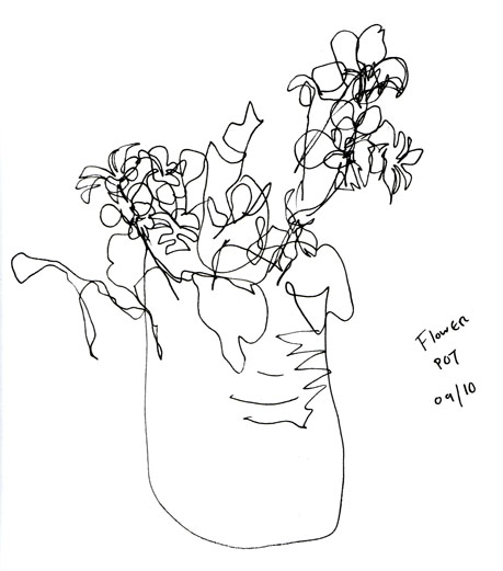 459x521 Art Contour Drawing - Contour Drawing Flower