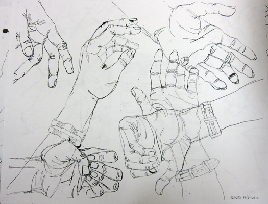 525x400 august contour hand drawings drawing painting - Contour Hand Drawing