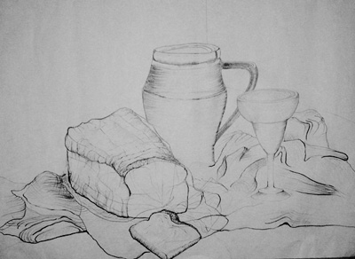 400x292 Cross Contour - Contour Line Drawing